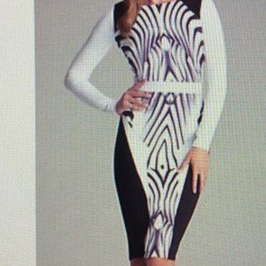 BEBE black & White Bodycom dress Size S